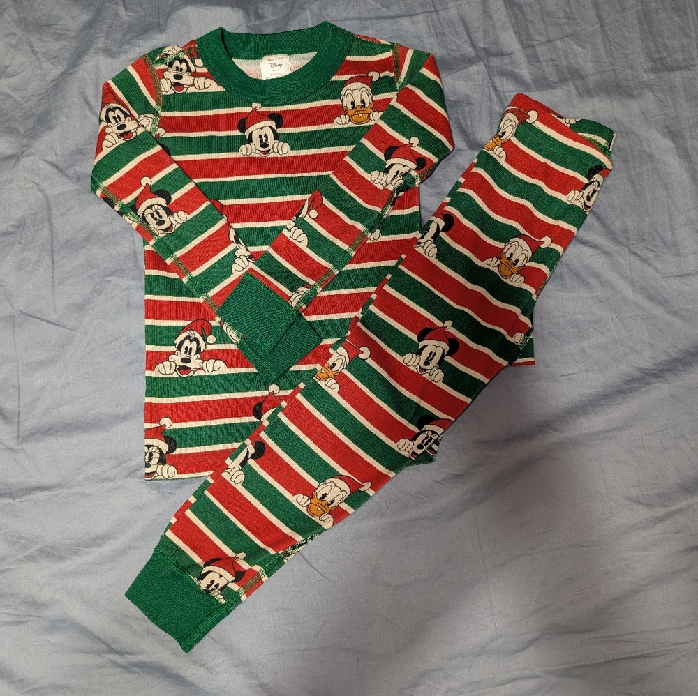 Hanna Andersson Christmas Mickey Pajamas PJs 4T